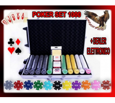 SET PROFESSIONALE 1000 FICHES/CHIP PRO POKER 11,5 GR - SET COMPLETO + DEALER ELTTRONICO