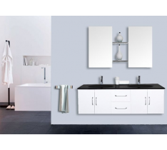 MOBILE BAGNO DOPPIO COMPLETO PENSILE 120CM BIANCO