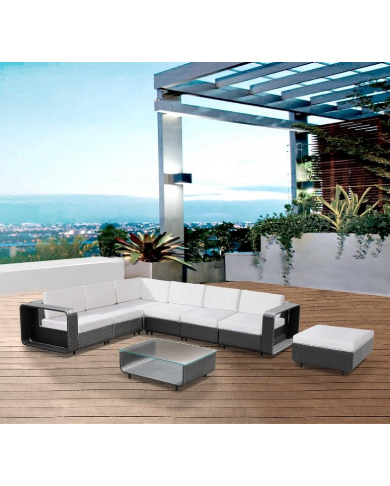 DIVANO RATTAN GIARDINO ESTERNO TAVOLO S3 NERO - ARREDAMENTO PER ESTERNO,  Divani Rattan - Set - Arredocasafacile, Arredo casa online, divani, arredo bagno