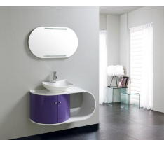 MOBILE BAGNO COMPLETO PENSILE 100CM VIOLA E BIANCO