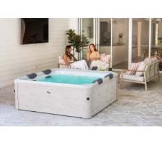MINIPISCINA SPA LITHOS AERO METAL PLUS KING VASCA IDROMASSAGGIO DA ESTERNO VASCA MSPA PER ESTERNO - 180CM RISCALDATORE 6-8 POSTI - 148 GETTI - PC OLED - 4 STRISCE LED PERIMETRALI-03 - UVC - TELECOMANDO - SUPER ACCESSORIATA RIGIDA - KING SIZE - WI-FI APP 