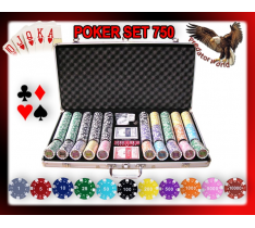 SET PROFESSIONALE 750 FICHES/CHIP PRO POKER 11,5 GR - SET COMPLETO