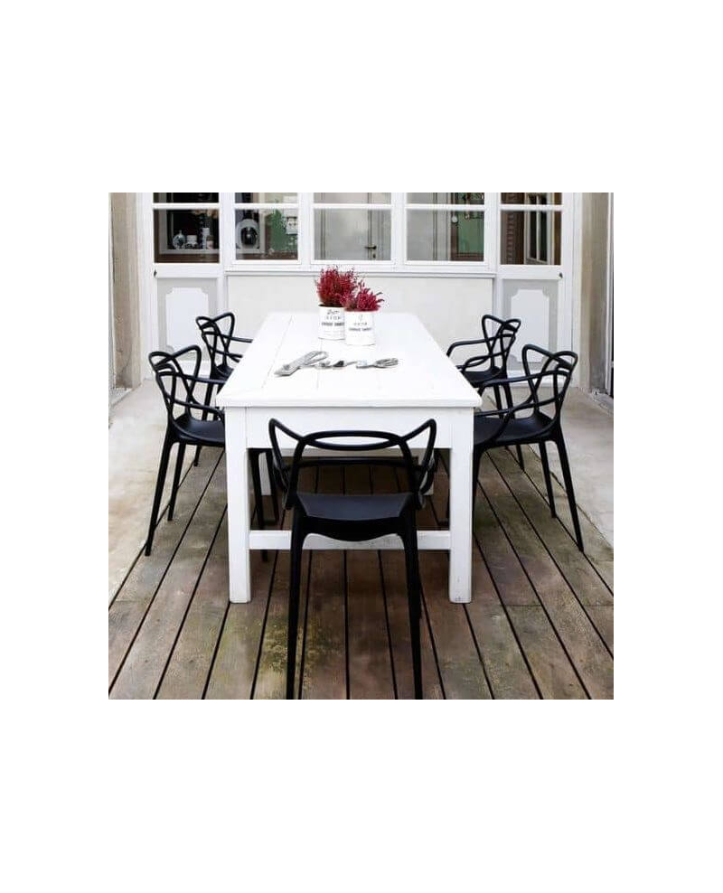 Set Da Pranzo Giardino 7 Pz Nero E Grigio Con Cuscini Polyrattan CFW539738 - Foto 3