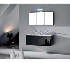 MOBILE BAGNO PENSILE NERO DA 120 CM LACCATO COMPLETO