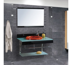 MOBILE BAGNO PENSILE IN VETRO DA 80 CM COMPLETO