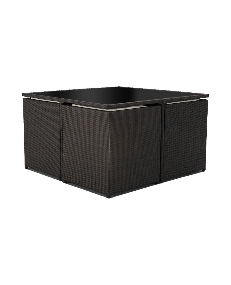 Tavolo Cubo ALLIBERT In Finto Rattan 42x42x39cm - Con Contenitore, Colore Grafite - Foto 6