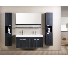 MOBILE BAGNO PENSILE WENGÃˆ DA 120 CM COMPLETO DOPPIO LAVABO