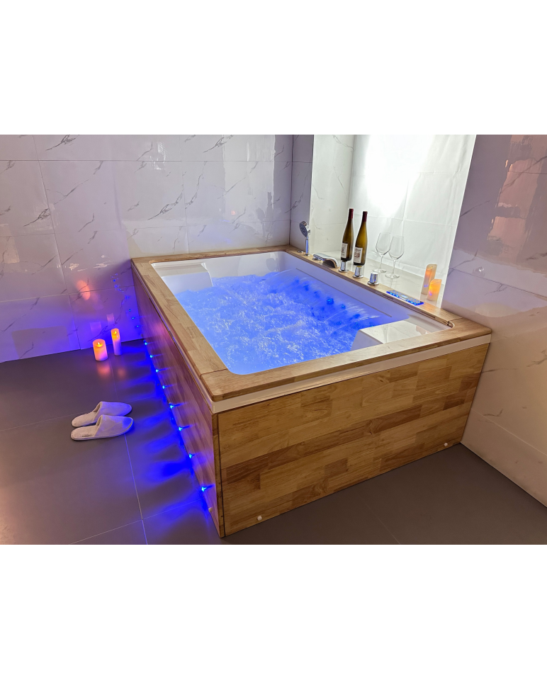 Surround Per Vasca Idromassaggio VidaXL In Legno Massello Di Acacia – 272x120,5x55,5 Cm, Per Esterno, Marrone