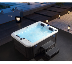 MINIPISCINA ESTERNO 180X130X76CM - SPA 50 GETTI PER 4 PERSONE - 3 POMPE - ECO-TECH CON RISCALDATORE - PC FULL TOUCH TABLET - BLUETOOTH - OZONO - CASSE LED - WI-FI CONNECTOR - IDROGETTI LED - ANTIGELO - POGGIA BICCHIERI - DOPPIA CASCATA LED LATERALE