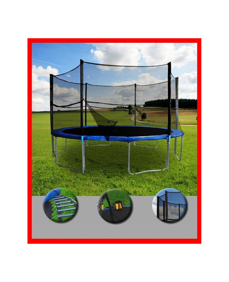 Trampolino "Yoopi" - 4,60 M - Verde - Con Rete Scala Copertura Kit Di Ancoraggio 83599294 - Foto 6