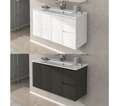 MOBILE BAGNO SOSPESO BIANCO O NERO DA 100CM O 80CM