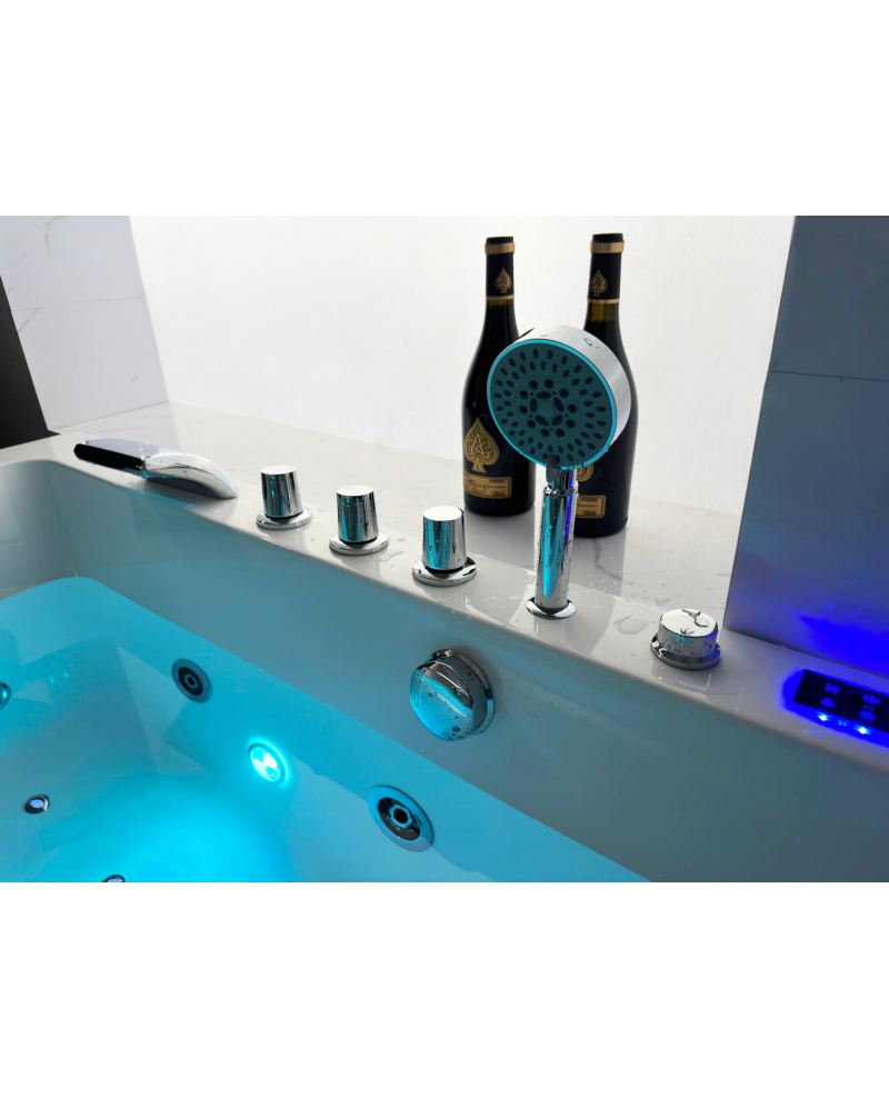 Bagno Italia Box doccia con vasca cabina a 6 getti idromassaggio 135x135 cm bluetooth ozonoterapia cromoterapia