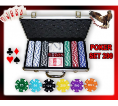 SET PROFESSIONALE 200 FICHES/CHIP PRO POKER 11,5 GR - SET COMPLETO