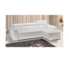 MEGA DIVANO SALOTTO DIVANO LETTO ECOPELLE BIANCO LUX - REVERSIBILE