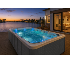 MINIPISCINA VASCA PISCINA NUOTO CONTROCORRENTE IDROMASSAGGIO 7-9 POSTI - 450x225 CM - 40 GETTI - RISCALDATORE - BALBOA AMERICANO - FULL OPTIONAL - PC DISPLAY DIGITALE ITODUCH3 - LANTERNA LED - OZONO - CROMOTERAPIA - ANTIGELO - LED A SFIORO - FONTNA ARABA