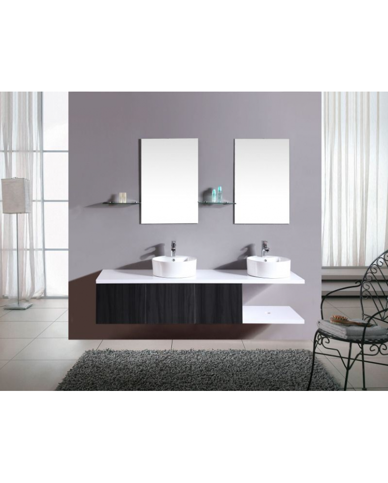 MOBILE BAGNO PENSILE WENGÈ DA 180 CM COMPLETO DOPPIO LAVABO - ARREDO BAGNO,  Mobile Doppio - Arredocasafacile, Arredo casa online, divani, arredo  bagno