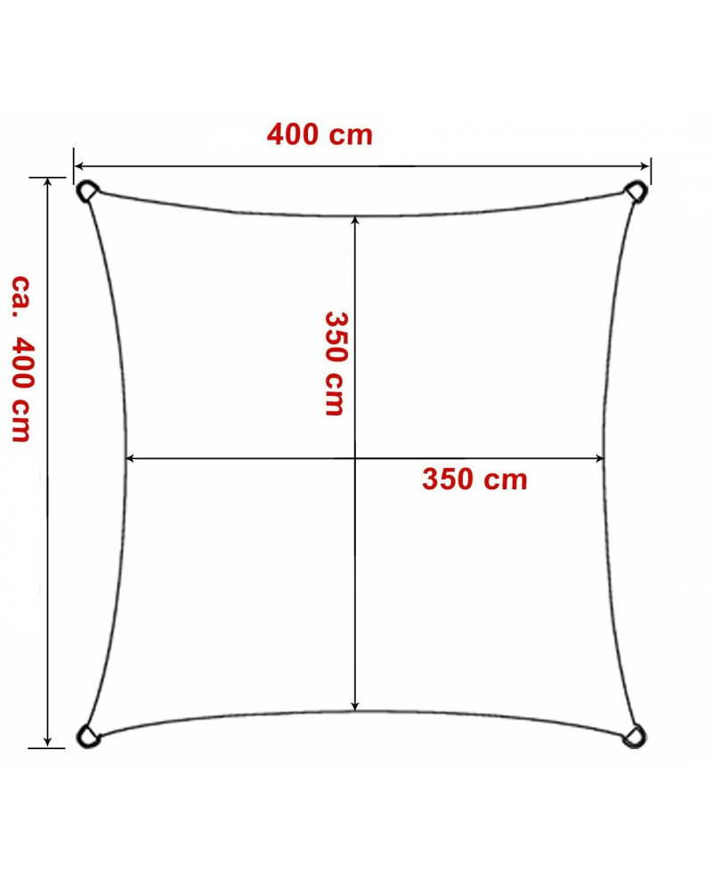 Brigros Tenda Ombreggiante Quadrata In HDPE 180gr/m2, Vela Solare Con Anelli Inox, Antiuva, Per Giardino E Terrazzo (3x3, 4x4, 5x5)